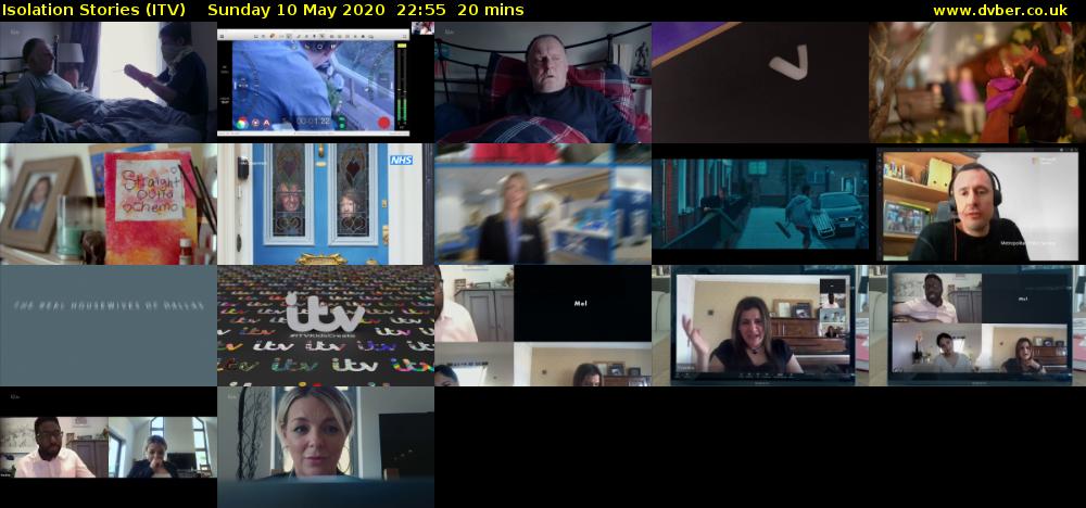 Isolation Stories (ITV) Sunday 10 May 2020 22:55 - 23:15