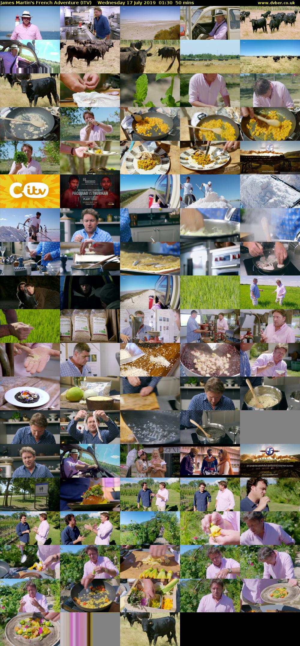 James Martin's French Adventure (ITV) Wednesday 17 July 2019 01:30 - 02:20