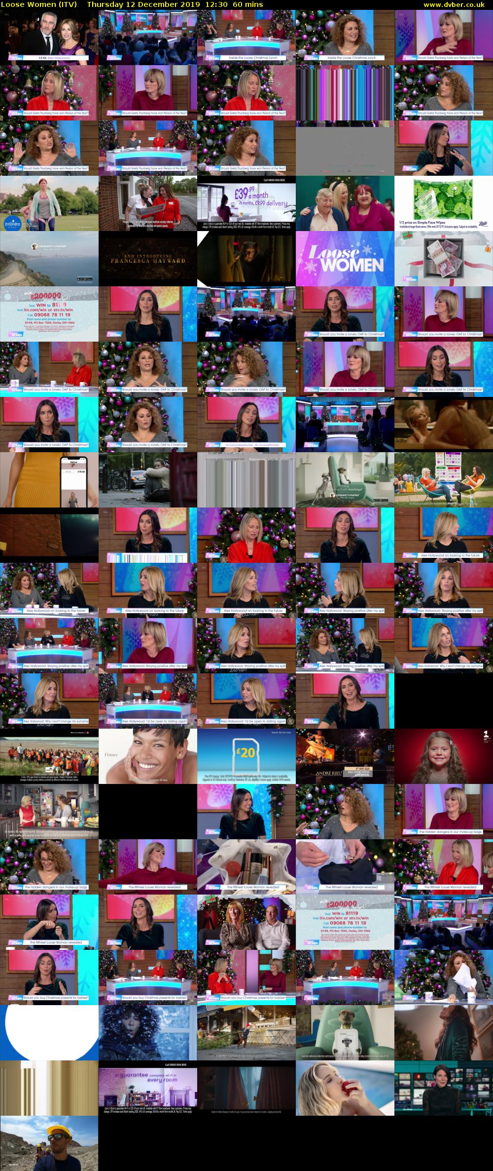 Loose Women (ITV) Thursday 12 December 2019 12:30 - 13:30