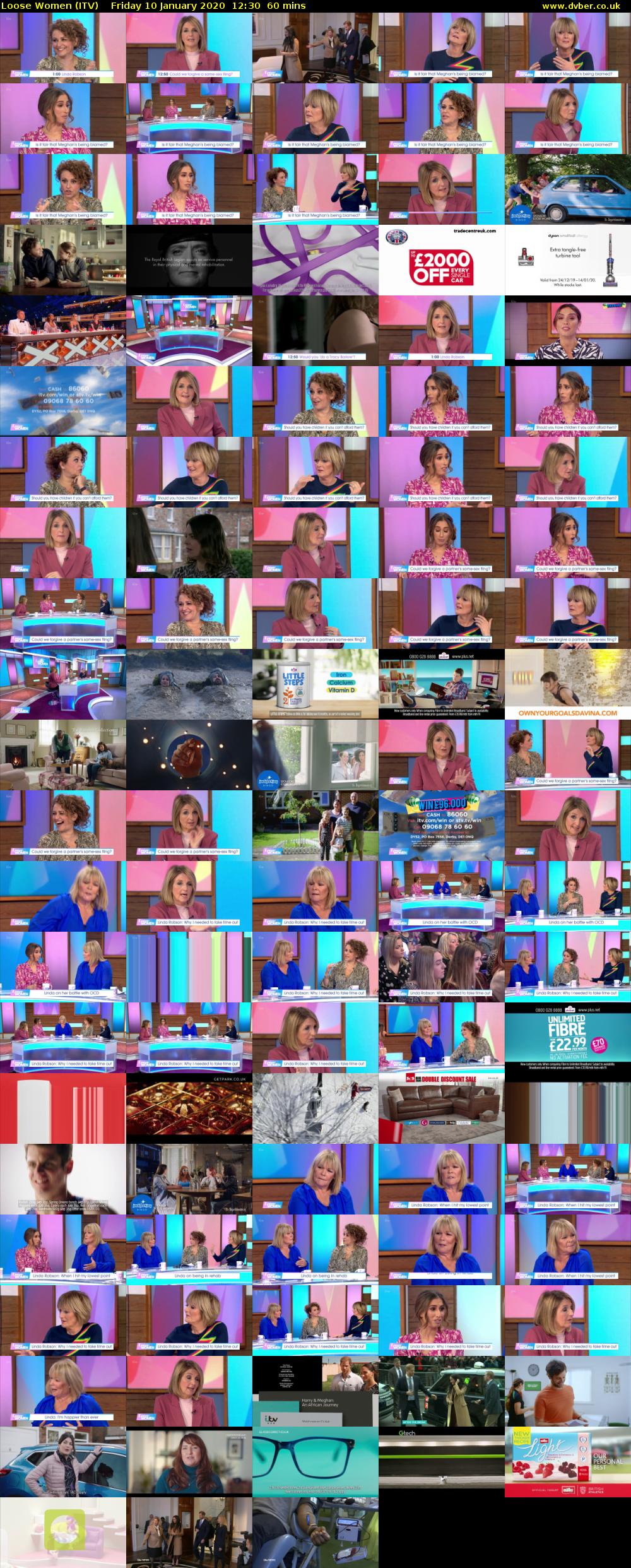 Loose Women (ITV) Friday 10 January 2020 12:30 - 13:30