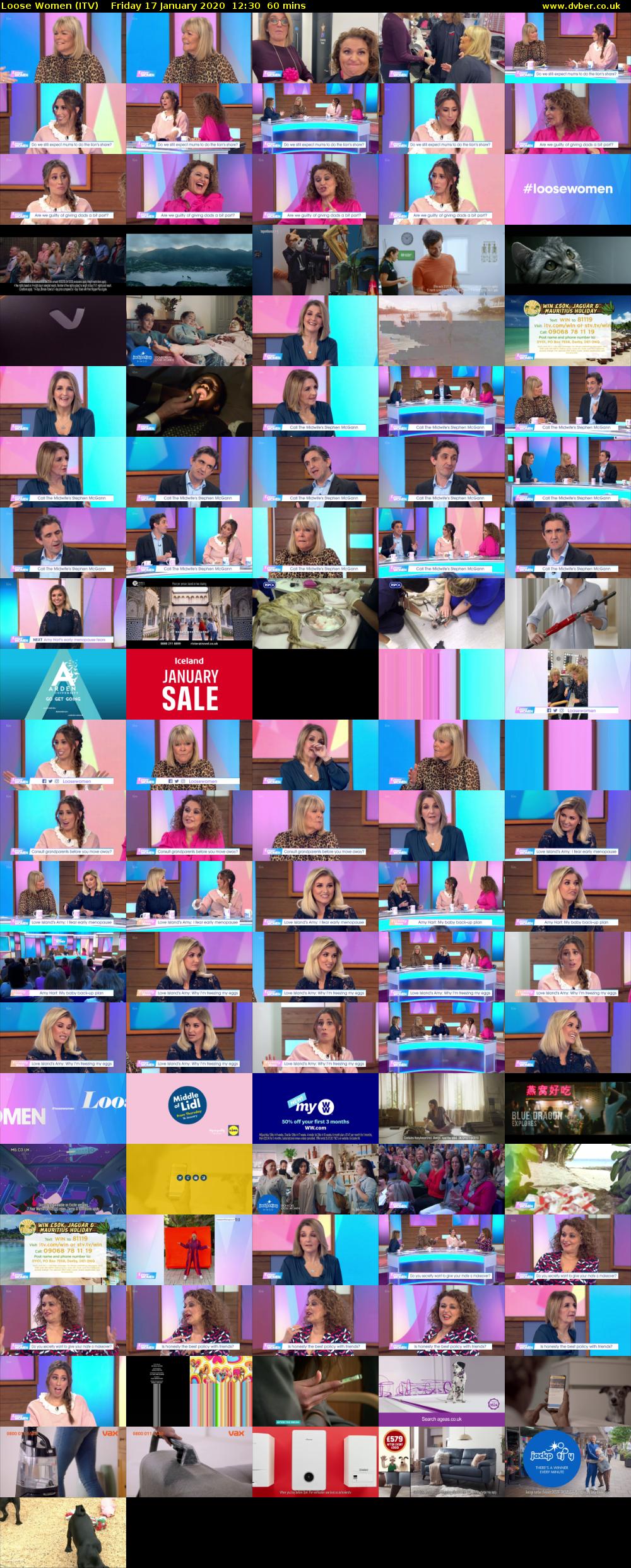 Loose Women (ITV) Friday 17 January 2020 12:30 - 13:30