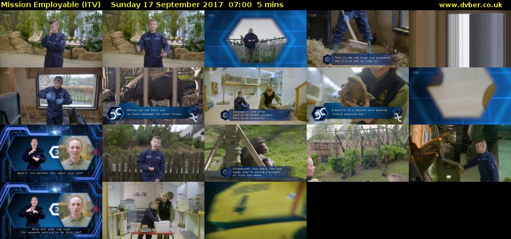 Mission Employable (ITV) Sunday 17 September 2017 07:00 - 07:05