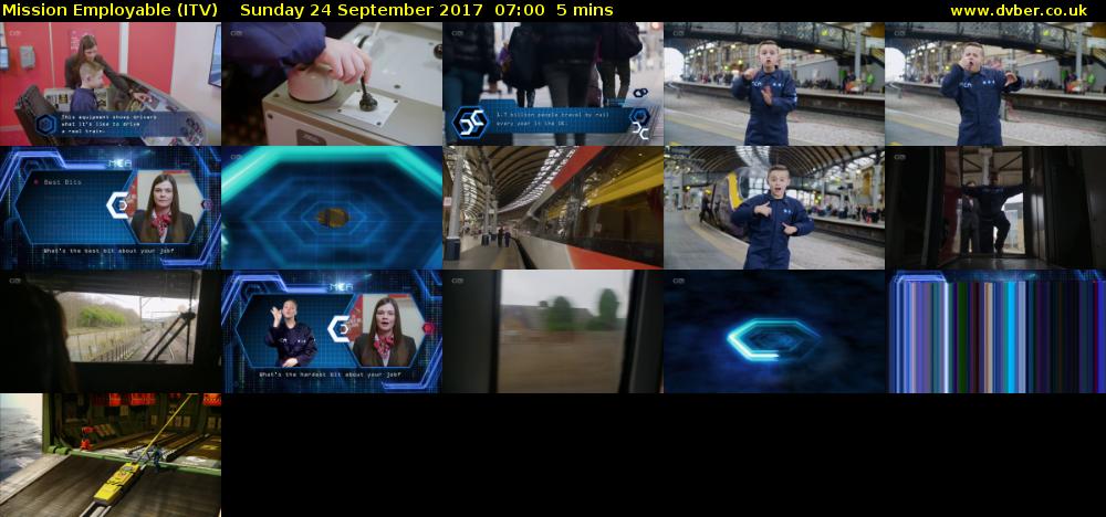 Mission Employable (ITV) Sunday 24 September 2017 07:00 - 07:05