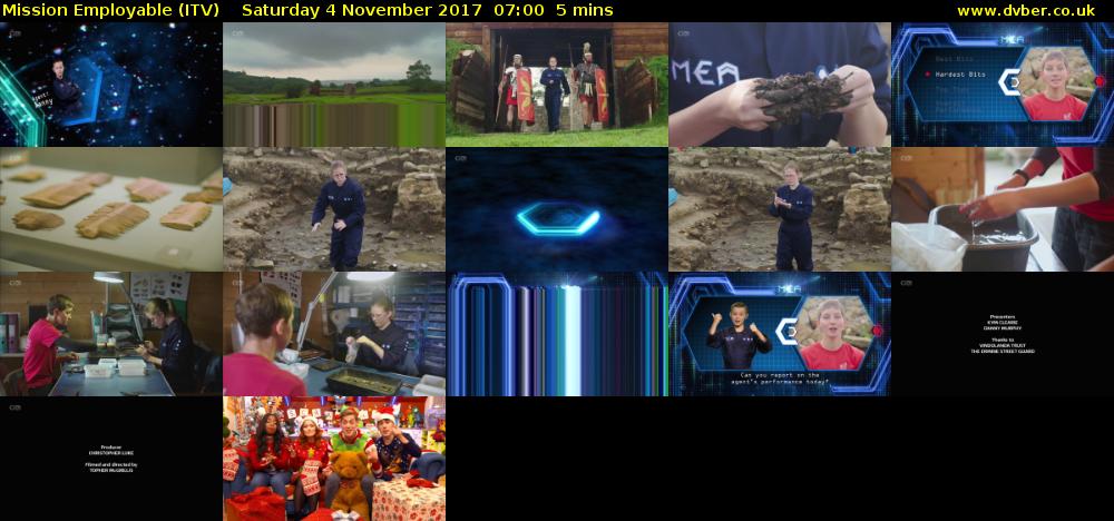 Mission Employable (ITV) Saturday 4 November 2017 07:00 - 07:05