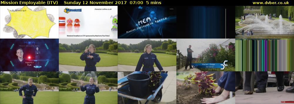 Mission Employable (ITV) Sunday 12 November 2017 07:00 - 07:05