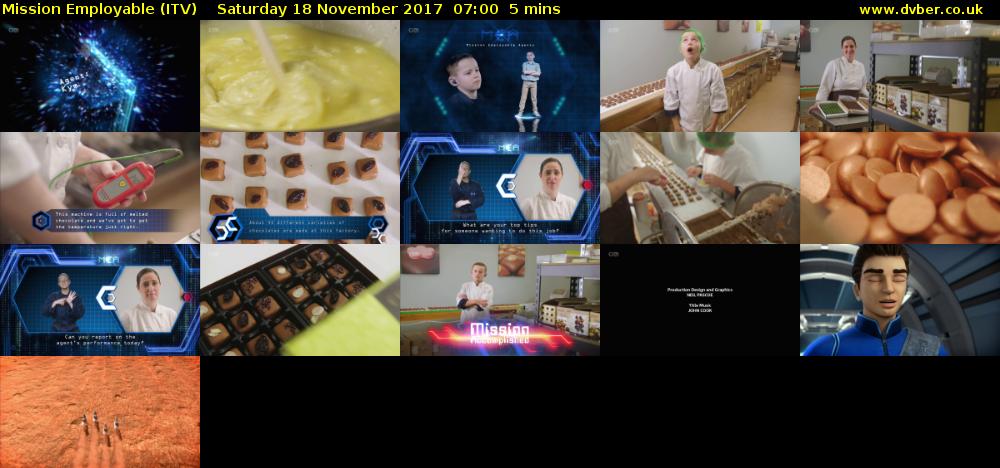 Mission Employable (ITV) Saturday 18 November 2017 07:00 - 07:05