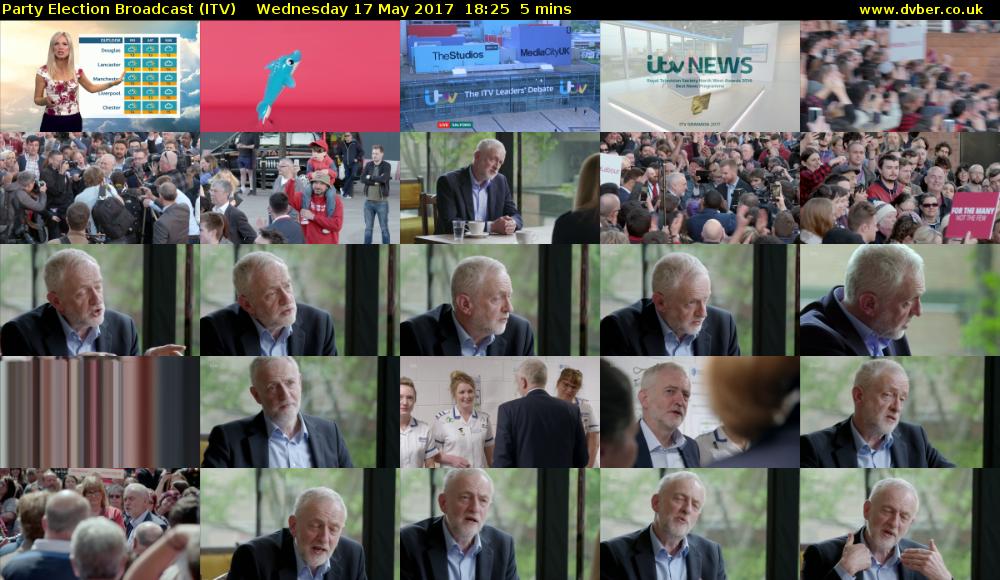 Party Election Broadcast (ITV) Wednesday 17 May 2017 18:25 - 18:30