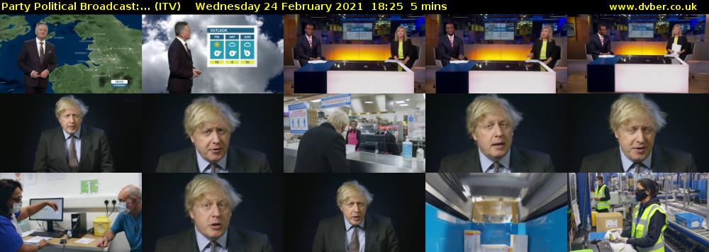 Party Political Broadcast:... (ITV) Wednesday 24 February 2021 18:25 - 18:30