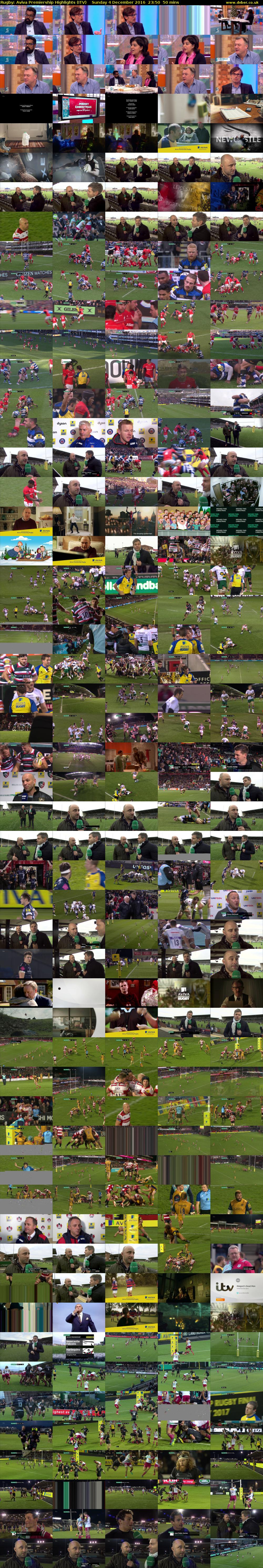 Rugby: Aviva Premiership Highlights (ITV) Sunday 4 December 2016 23:50 - 00:40