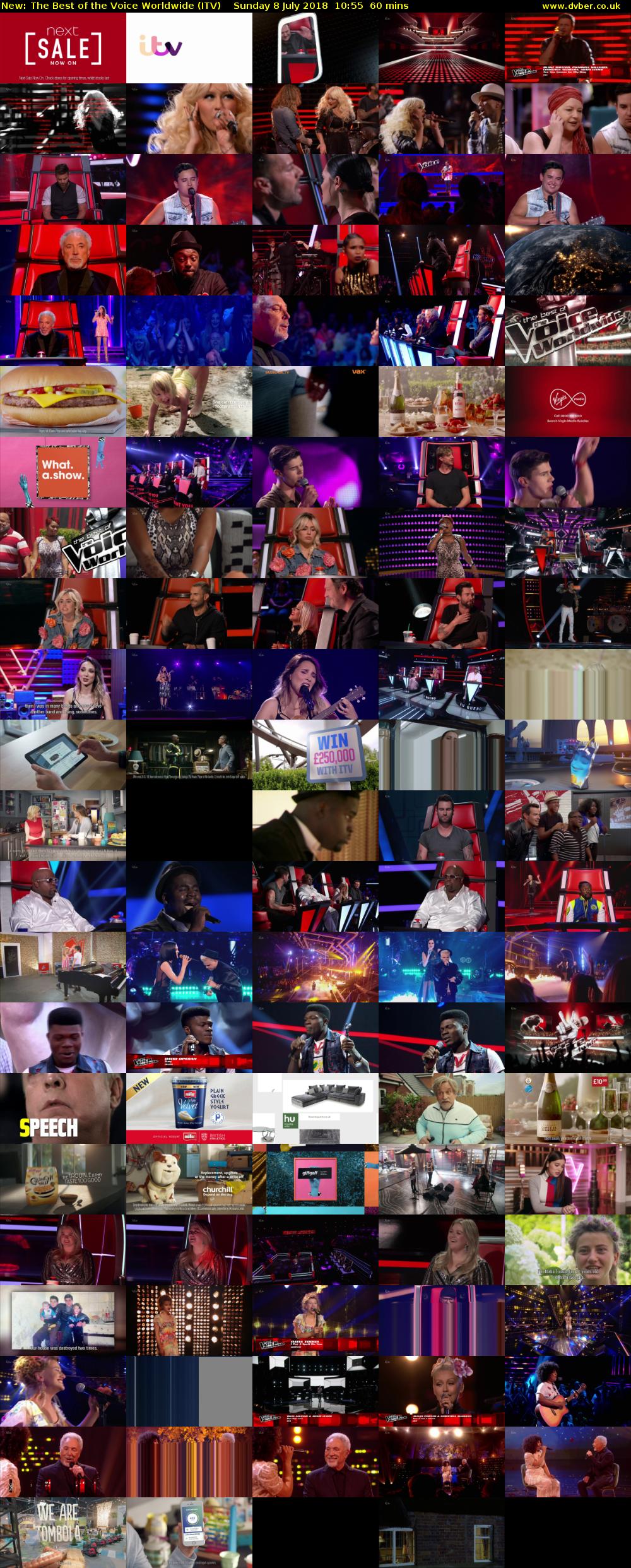 The Best of the Voice Worldwide (ITV) Sunday 8 July 2018 10:55 - 11:55