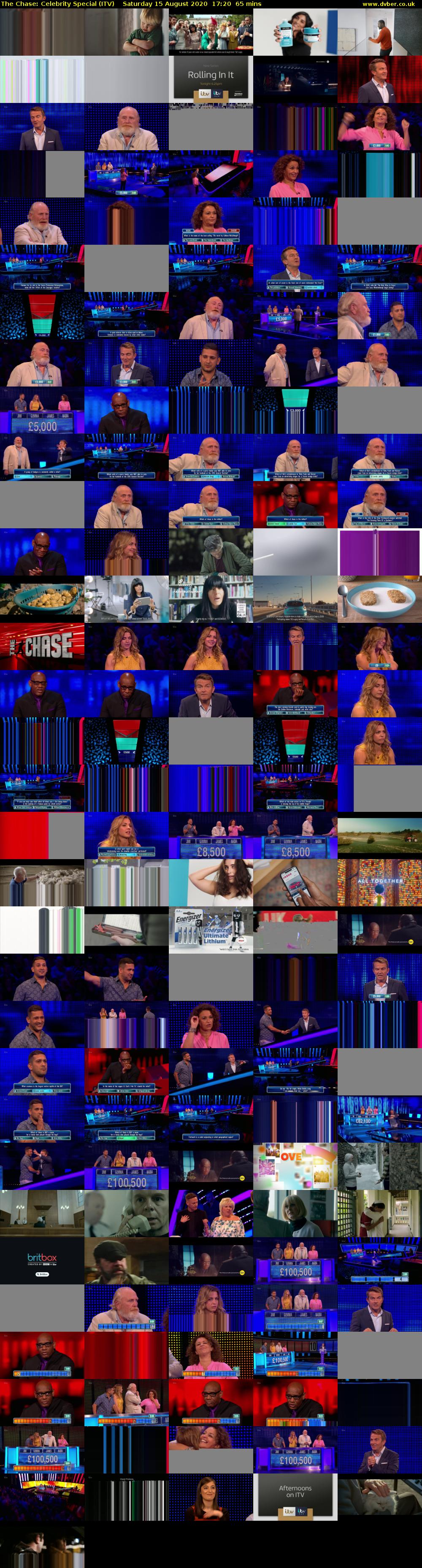 The Chase: Celebrity Special (ITV) Saturday 15 August 2020 17:20 - 18:25