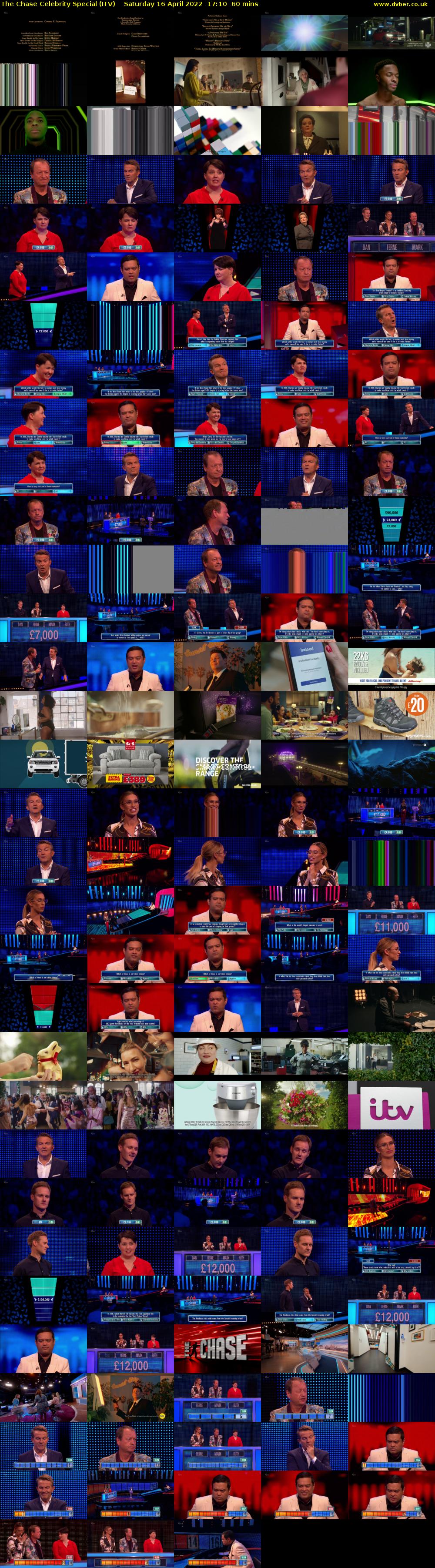 The Chase Celebrity Special (ITV) Saturday 16 April 2022 17:10 - 18:10