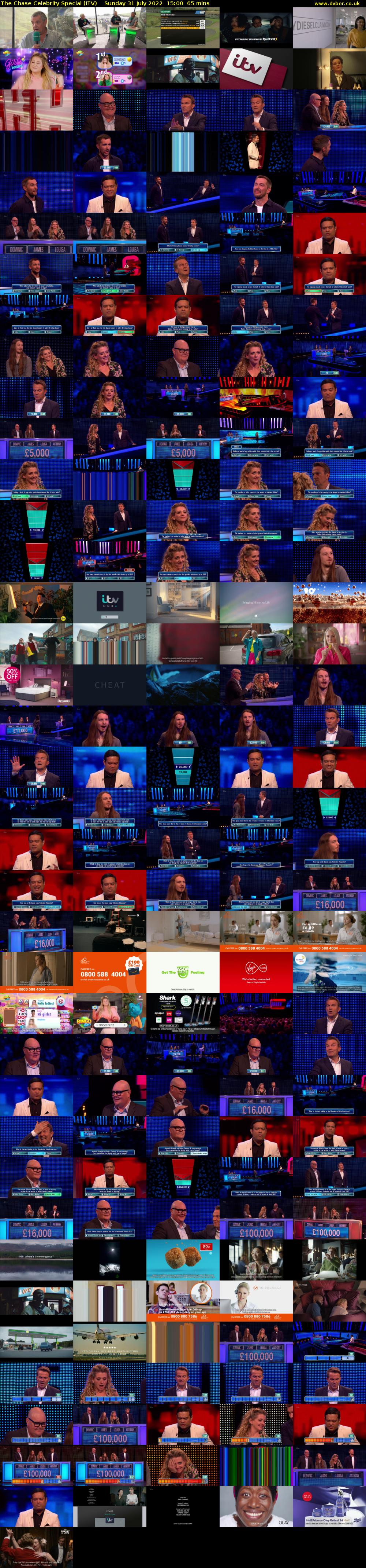 The Chase Celebrity Special (ITV) Sunday 31 July 2022 15:00 - 16:05