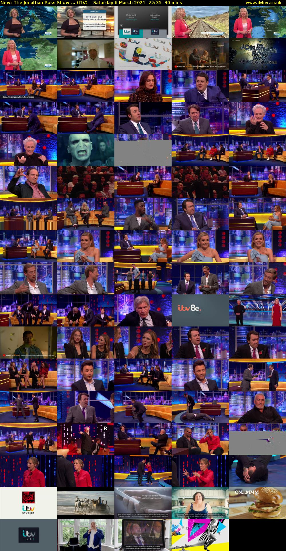 The Jonathan Ross Show:... (ITV) Saturday 6 March 2021 22:35 - 23:05