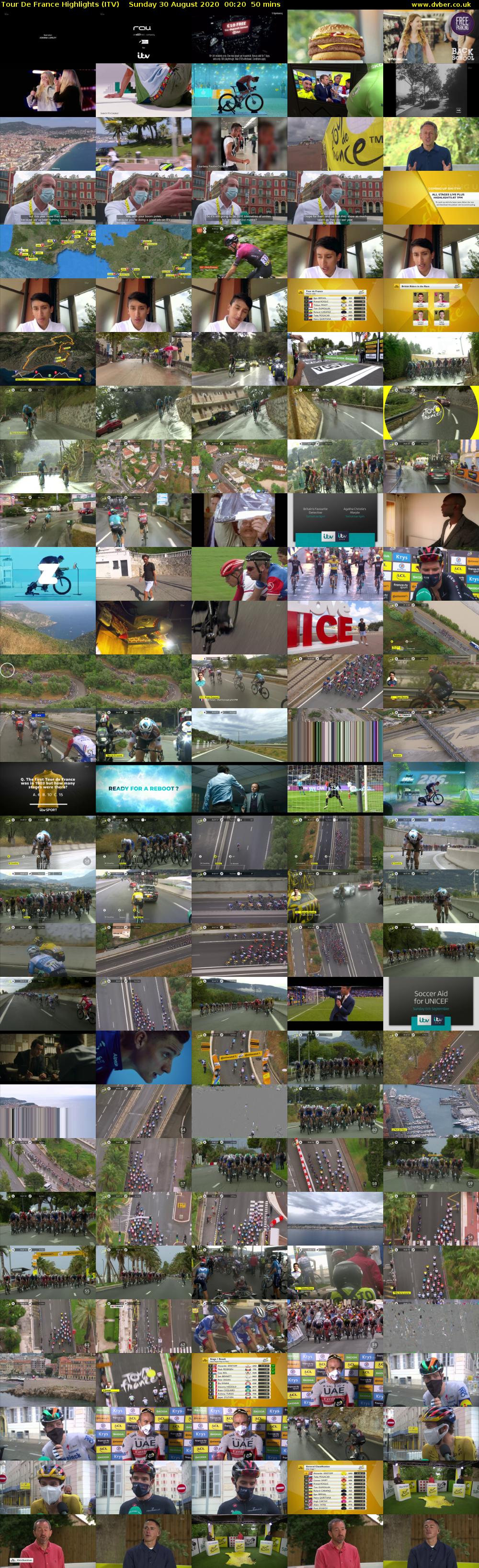 Tour De France Highlights (ITV) Sunday 30 August 2020 00:20 - 01:10