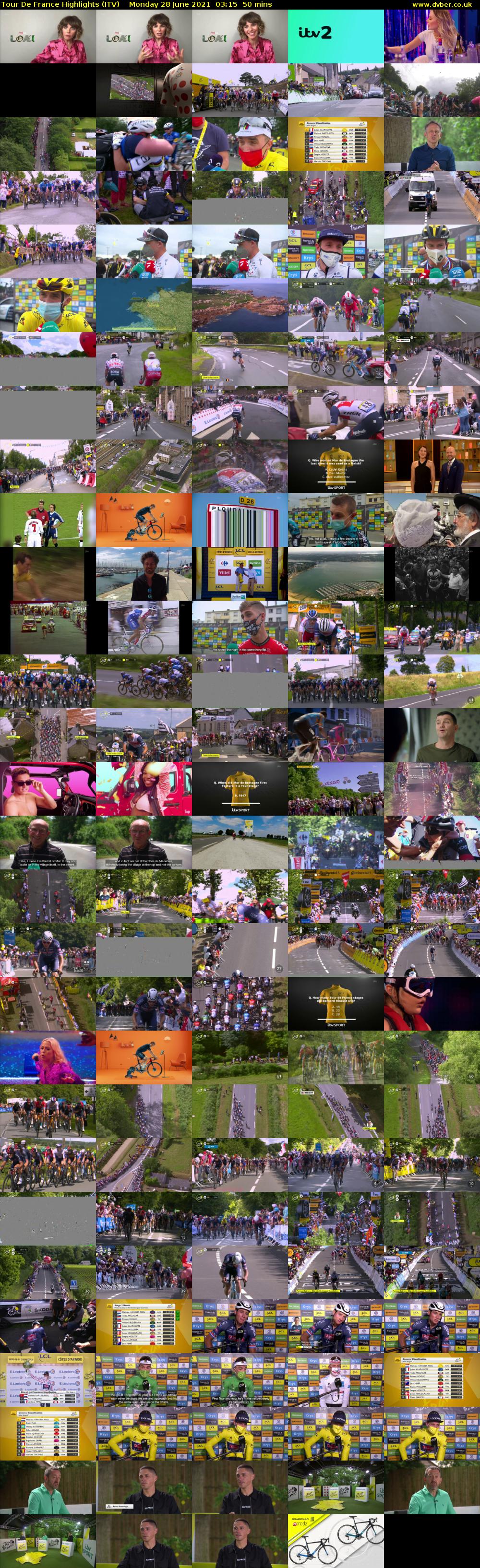 Tour De France Highlights (ITV) Monday 28 June 2021 03:15 - 04:05