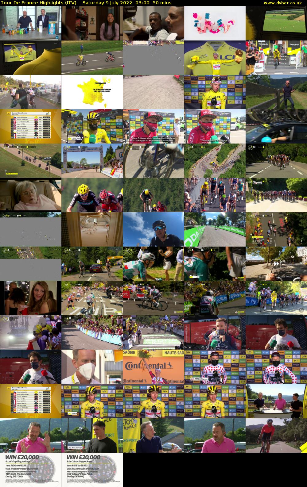 Tour De France Highlights (ITV) Saturday 9 July 2022 03:00 - 03:50