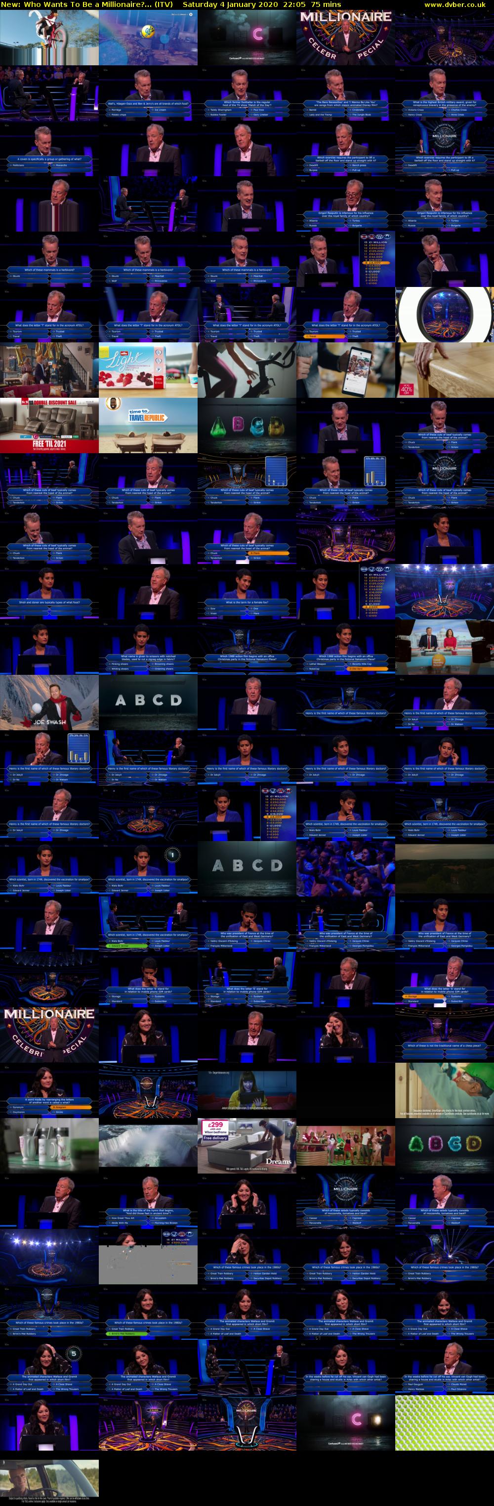 Who Wants To Be a Millionaire?... (ITV) Saturday 4 January 2020 22:05 - 23:20