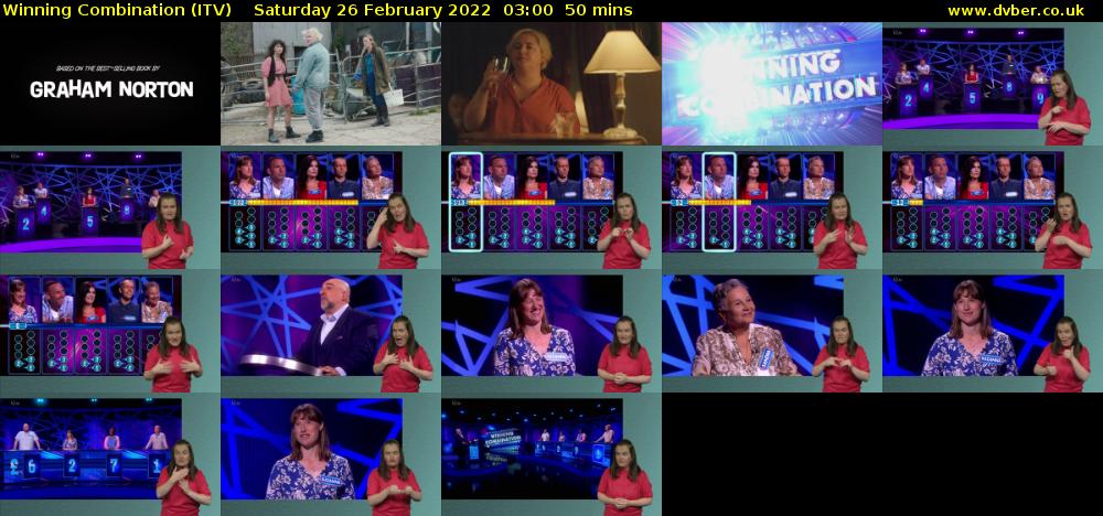 Winning Combination (ITV) Saturday 26 February 2022 03:00 - 03:50