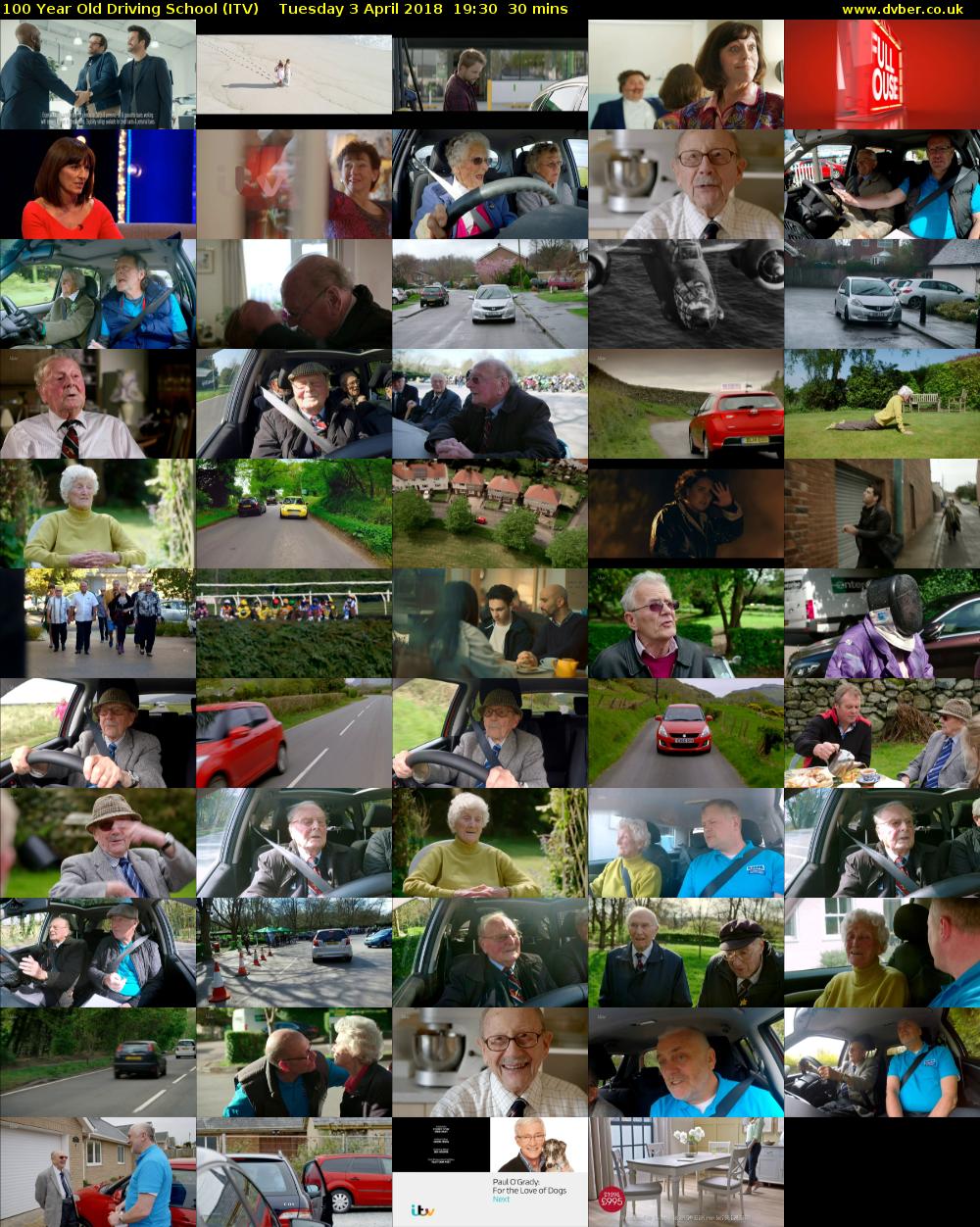 100 Year Old Driving School (ITV) Tuesday 3 April 2018 19:30 - 20:00