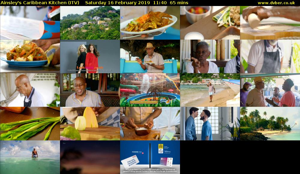 Ainsley's Caribbean Kitchen (ITV) Saturday 16 February 2019 11:40 - 12:45