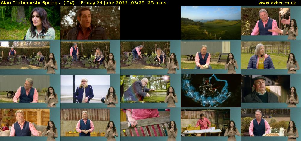 Alan Titchmarsh: Spring... (ITV) Friday 24 June 2022 03:25 - 03:50