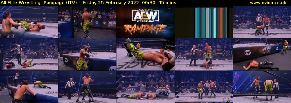 All Elite Wrestling: Rampage (ITV) Friday 25 February 2022 00:30 - 01:15