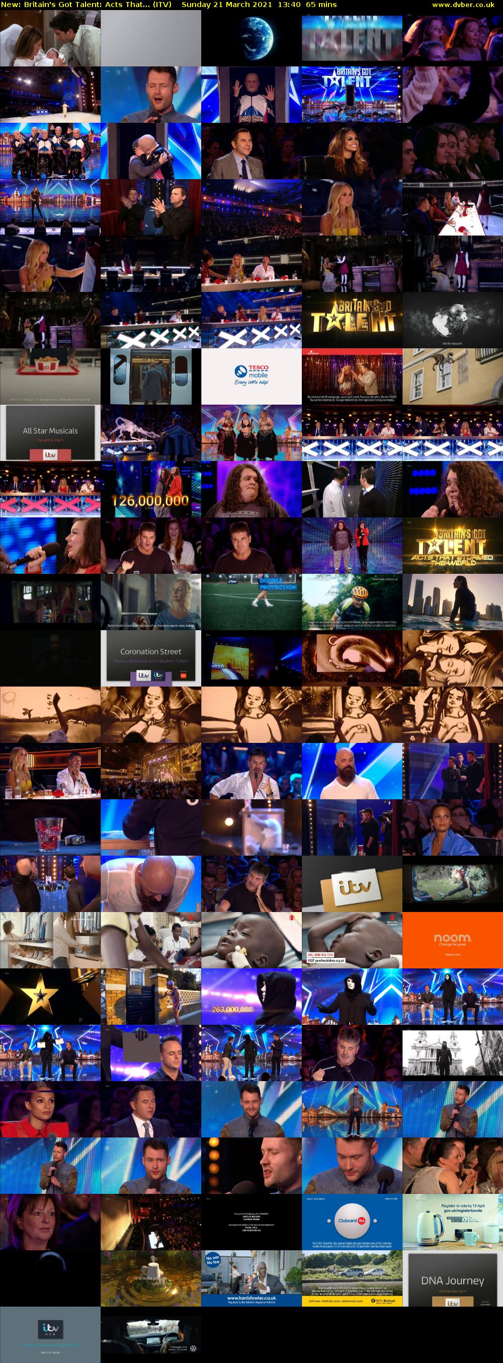 Britain's Got Talent: Acts That... (ITV) Sunday 21 March 2021 13:40 - 14:45