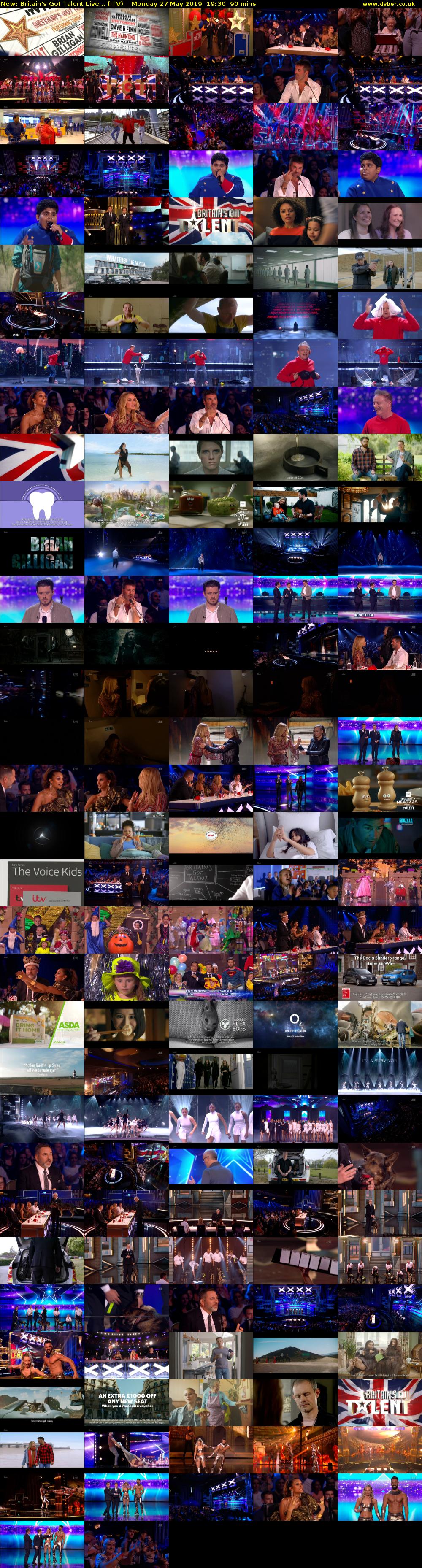 Britain's Got Talent Live... (ITV) Monday 27 May 2019 19:30 - 21:00