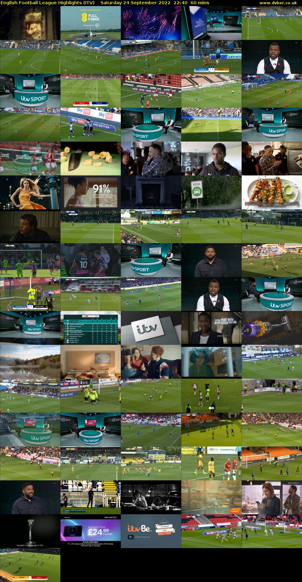 English Football League Highlights (ITV) Saturday 24 September 2022 22:40 - 23:40