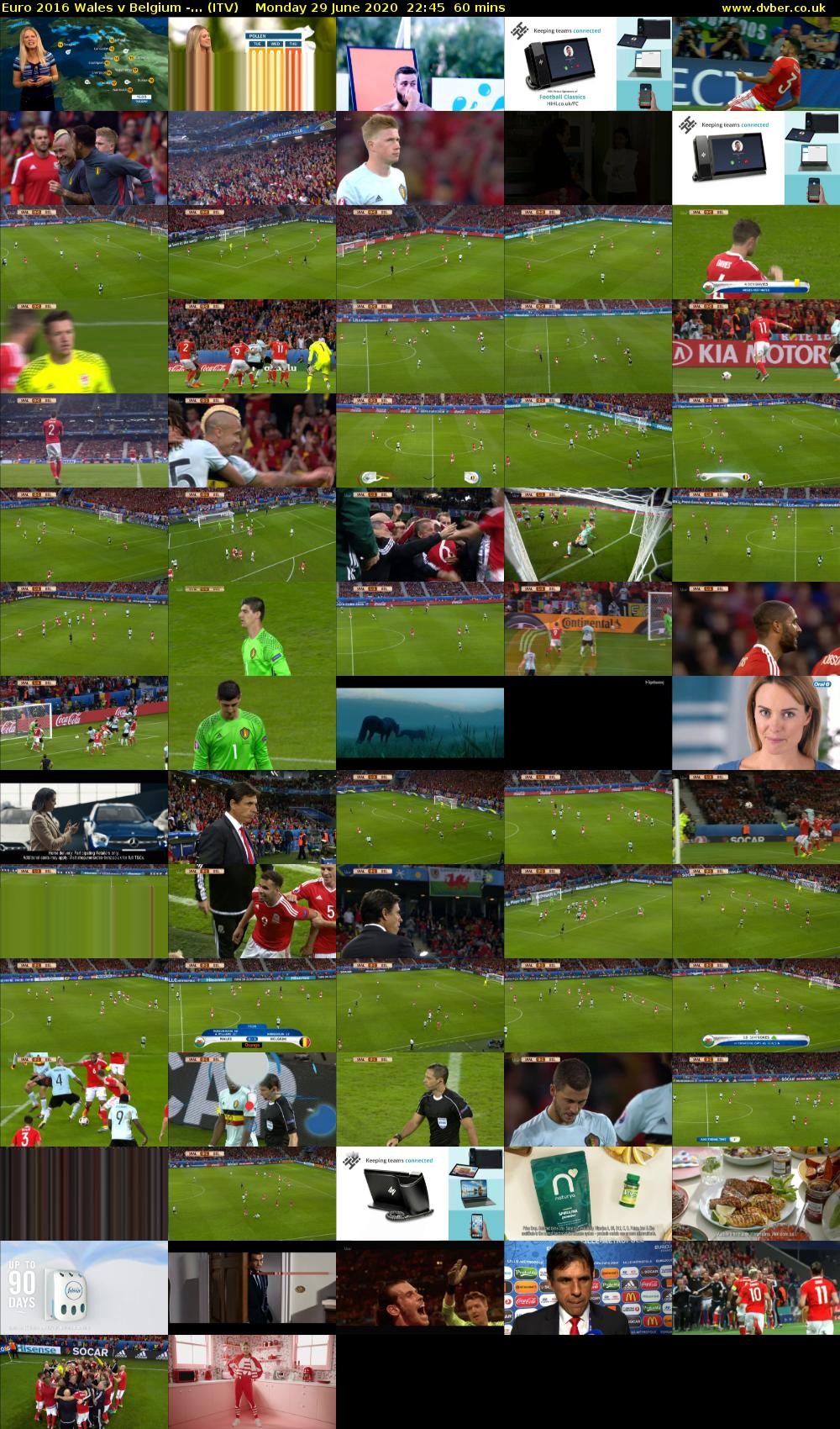 Euro 2016 Wales v Belgium -... (ITV) Monday 29 June 2020 22:45 - 23:45