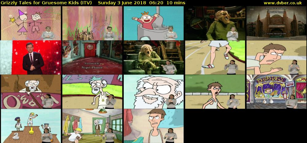 Grizzly Tales for Gruesome Kids (ITV) Sunday 3 June 2018 06:20 - 06:30