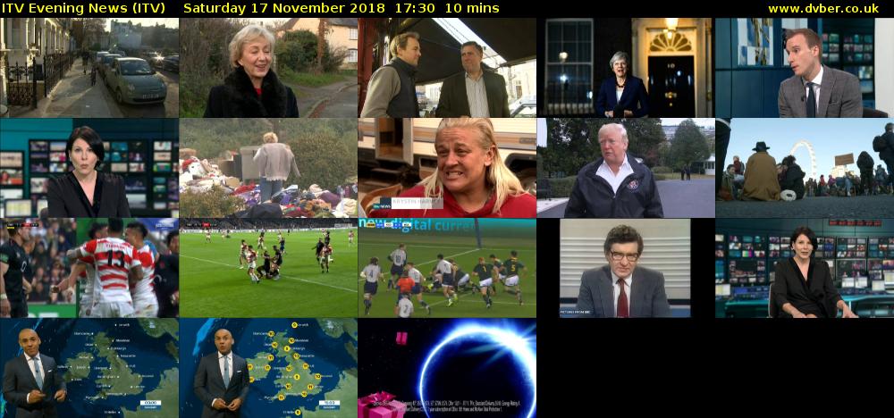 ITV Evening News (ITV) Saturday 17 November 2018 17:30 - 17:40