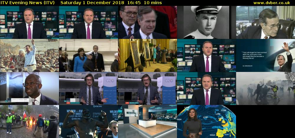 ITV Evening News (ITV) Saturday 1 December 2018 16:45 - 16:55