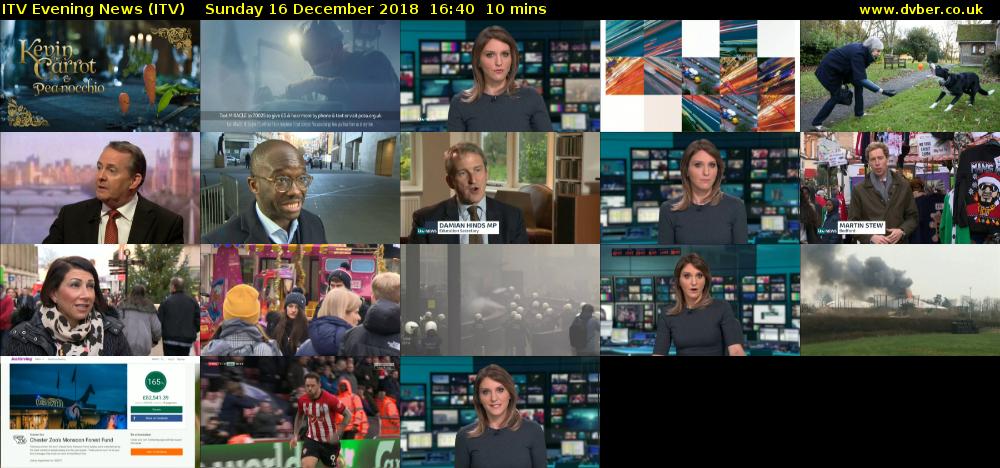 ITV Evening News (ITV) Sunday 16 December 2018 16:40 - 16:50
