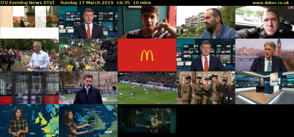 ITV Evening News (ITV) Sunday 17 March 2019 16:35 - 16:45