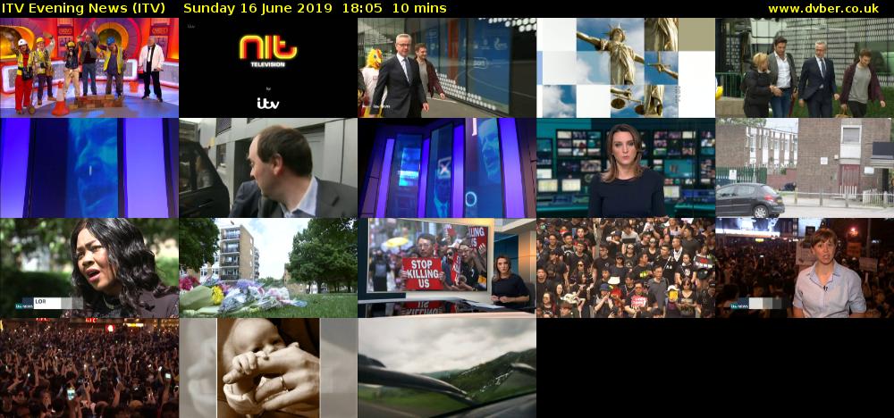 ITV Evening News (ITV) Sunday 16 June 2019 18:05 - 18:15