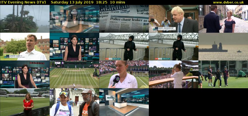 ITV Evening News (ITV) Saturday 13 July 2019 18:25 - 18:35