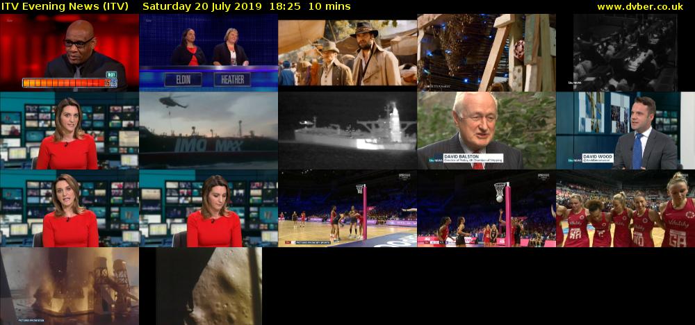 ITV Evening News (ITV) Saturday 20 July 2019 18:25 - 18:35