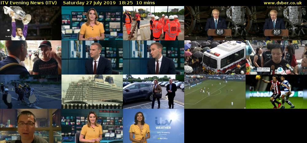 ITV Evening News (ITV) Saturday 27 July 2019 18:25 - 18:35