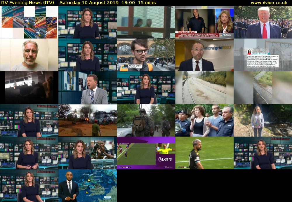 ITV Evening News (ITV) Saturday 10 August 2019 18:00 - 18:15