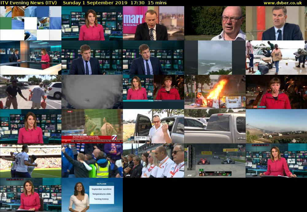 ITV Evening News (ITV) Sunday 1 September 2019 17:30 - 17:45