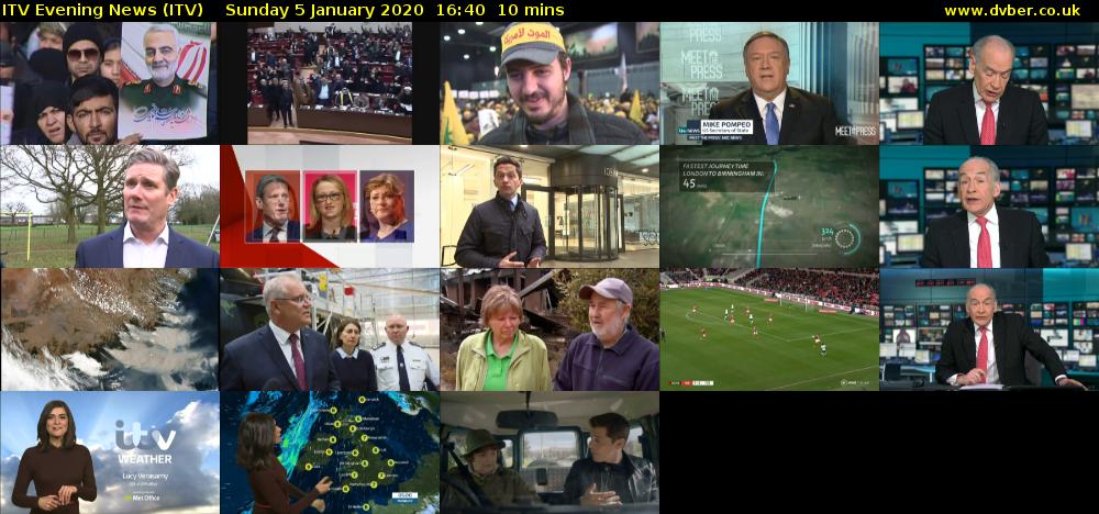 ITV Evening News (ITV) Sunday 5 January 2020 16:40 - 16:50