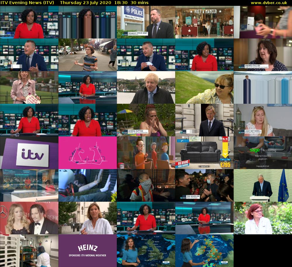 ITV Evening News (ITV) Thursday 23 July 2020 18:30 - 19:00
