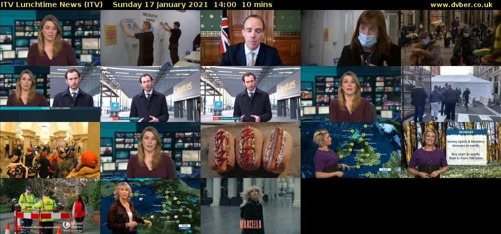 ITV Lunchtime News (ITV) Sunday 17 January 2021 14:00 - 14:10