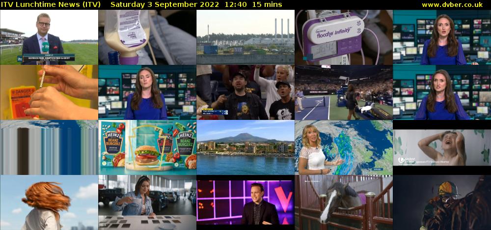 ITV Lunchtime News (ITV) Saturday 3 September 2022 12:40 - 12:55