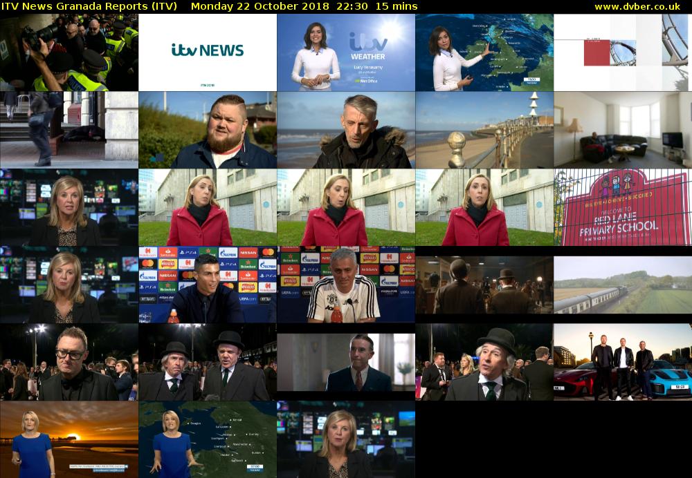 ITV News Granada Reports (ITV) Monday 22 October 2018 22:30 - 22:45