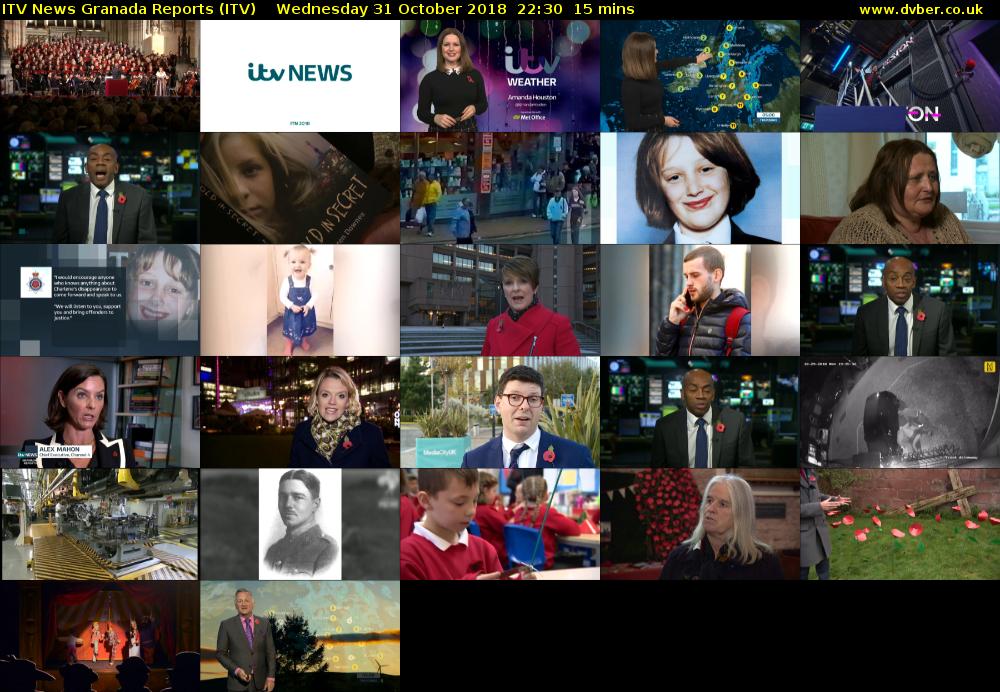 ITV News Granada Reports (ITV) Wednesday 31 October 2018 22:30 - 22:45