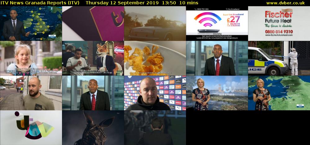 ITV News Granada Reports (ITV) Thursday 12 September 2019 13:50 - 14:00