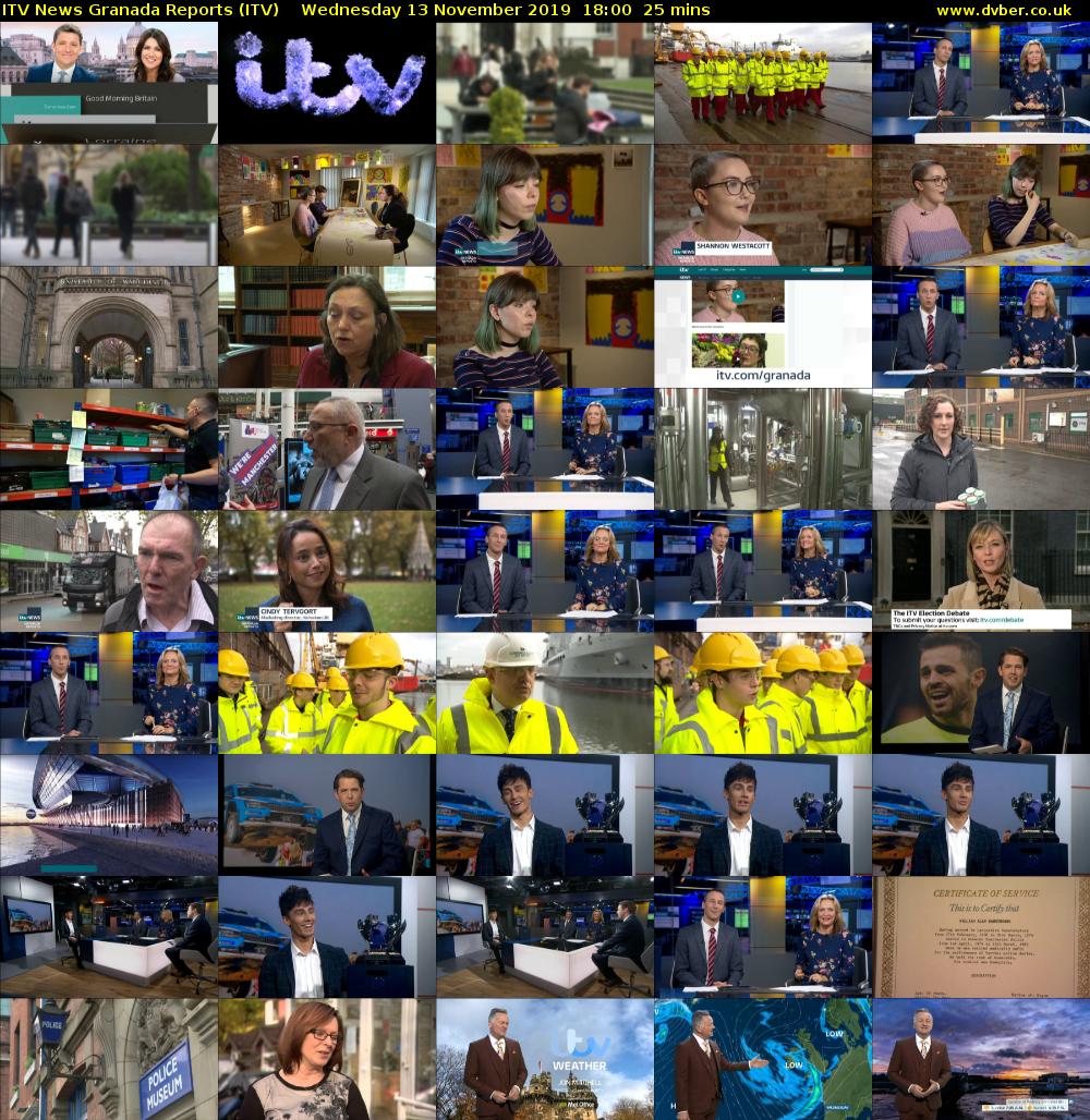ITV News Granada Reports (ITV) Wednesday 13 November 2019 18:00 - 18:25